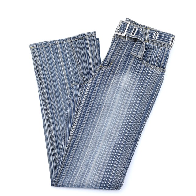 AC-3998 boots cut stripe denim pants