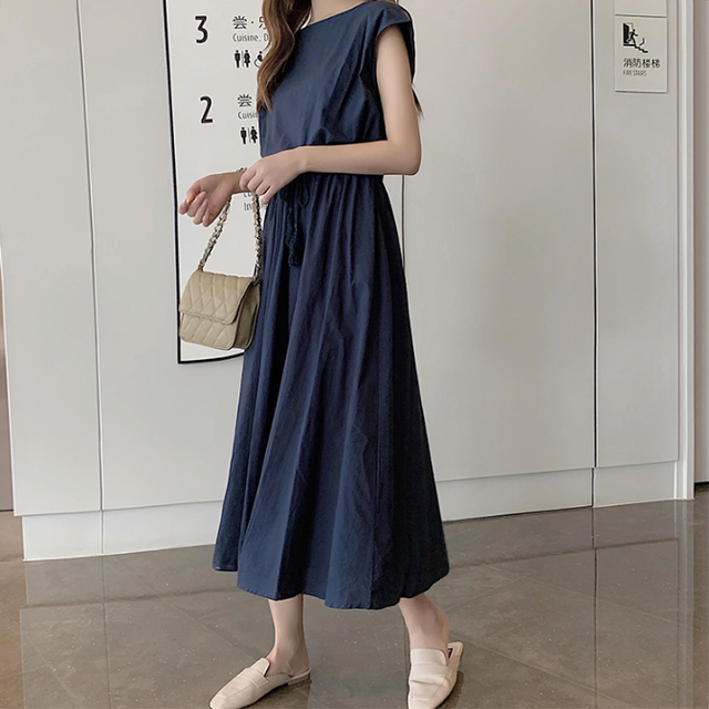 ワンピース フレンチスリーブ リネン シンプル ナチュラル レース ミモレ丈 お呼ばれ 上品 オフィス ｍa001 La Vie En Rose