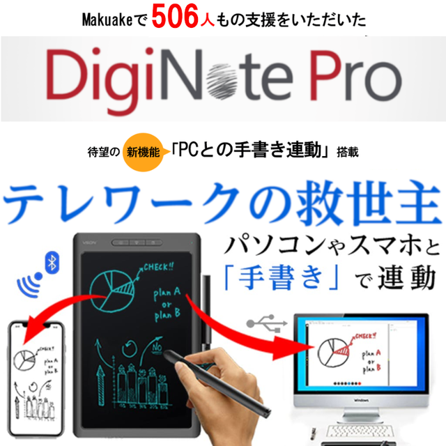 Diginote Pro 電子パッドがスマホと連動 イラスト好きにはたまらない 10インチ 電子ノート 電子タブレット スマホ連動 スマートタブレット Mk Tradeオフィシャルショップ