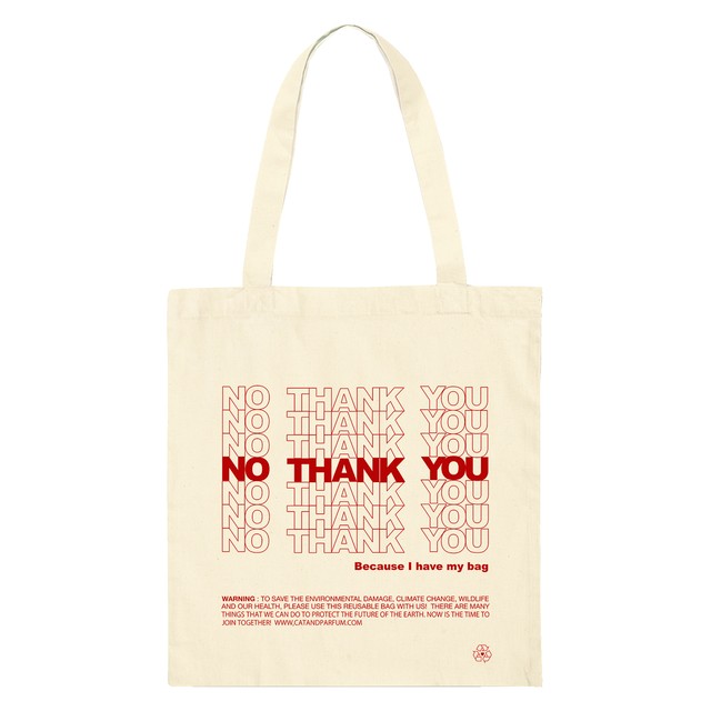 【Cat & Parfum】NO THANK YOU Eco Tote Bag