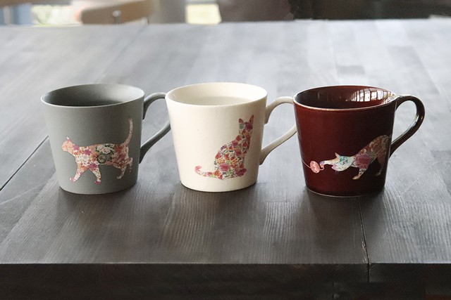 ネコ マグ3個セット 温感グレーズ 猫 マニア キャット マグカップ コーヒー プレゼント カワイイ 温度で変化 マジック クリスマスプレゼント 笑顔 丸モ高木陶器 温度をデザインに 美味しいをデザインに