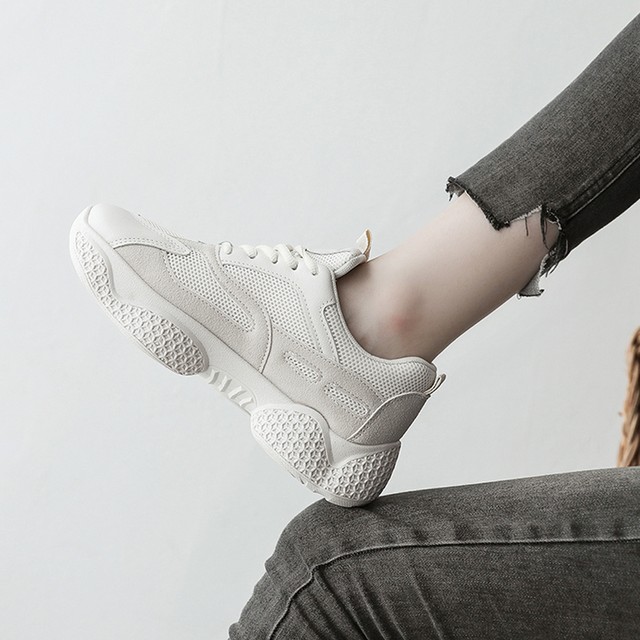 国内発送 スニーカー レディース ダッドスニーカー 厚底 シューズ レースアップ 運動靴 黒 ローカット オールシーズン デザイン Infini Arc En Ciel