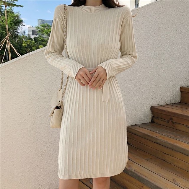 4色展開 リブワンピース フィットワンピース ニットワンピース ヌーディー ワンピース スリムワンピース 大人可愛い ワンピース ミルキー ワンピース リンネル系 リブニット ワンピース 193 530 Valentina210