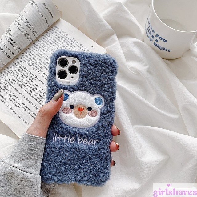 Little Bear Iphone12 Proケース かわいい Iphone12 Miniケース ふわふわ Iphone11 Proケース 衝撃 Iphone11 Xs Xr Se2 8plus 保護カバー 秋 冬 スマホケース お洒落 Girlshares