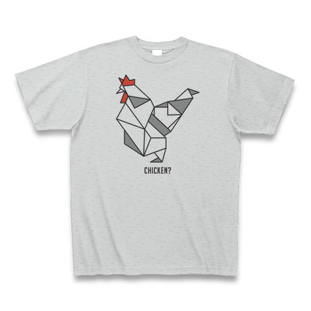 送料無料 折り紙風で臆病でないチキン Chicken オリジナル メンズtシャツ Tシャツ セレクトショップ Moca15