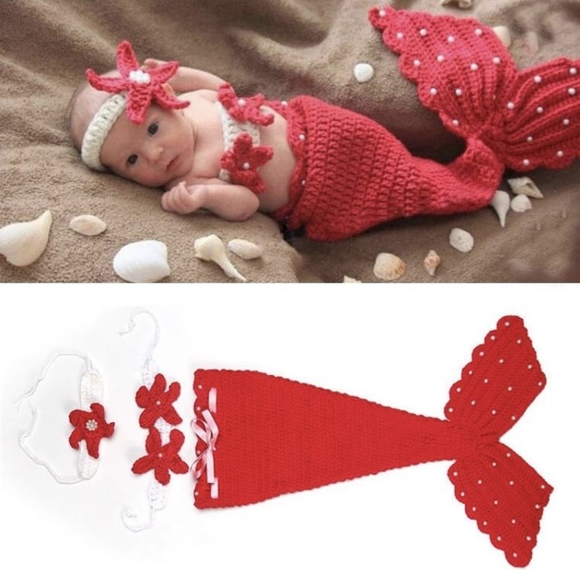 Kids Baby ニューボーンフォト用 マーメイド衣装３点セット Maile