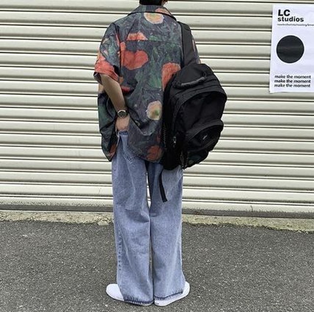 送料無料 メンズ 総柄シャツ 半袖 シャツ 柄 オーバーサイズ Jb 1