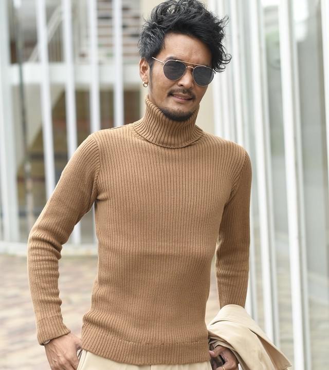 髪型 50 メンズ タートル ニット