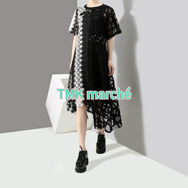 オシャレ カワイイ 星モチーフ レースワンピース インポート Tmk Marche