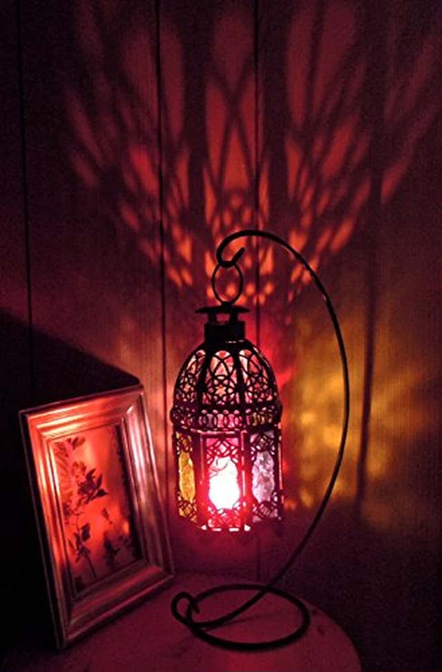 多種 上品 欧風 キャンドルホルダー ランプ ランタン 間接照明 モザイク アンティーク レトロ レース 結婚式 パーティー ホテル インテリア 小物 雑貨 吊り スタンド 付き ステンドグラス 調 黒 Zakkaplusia