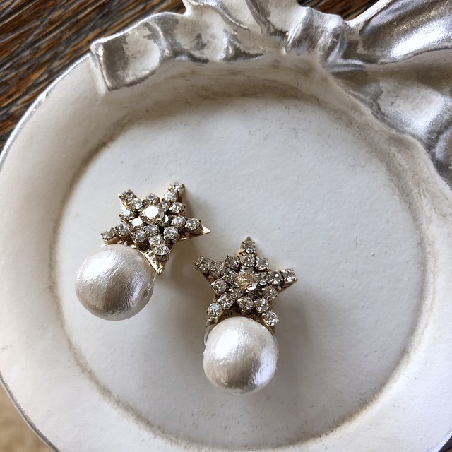 【ピアス】人気 スターコットンパール ピアス 人気のアクセサリー