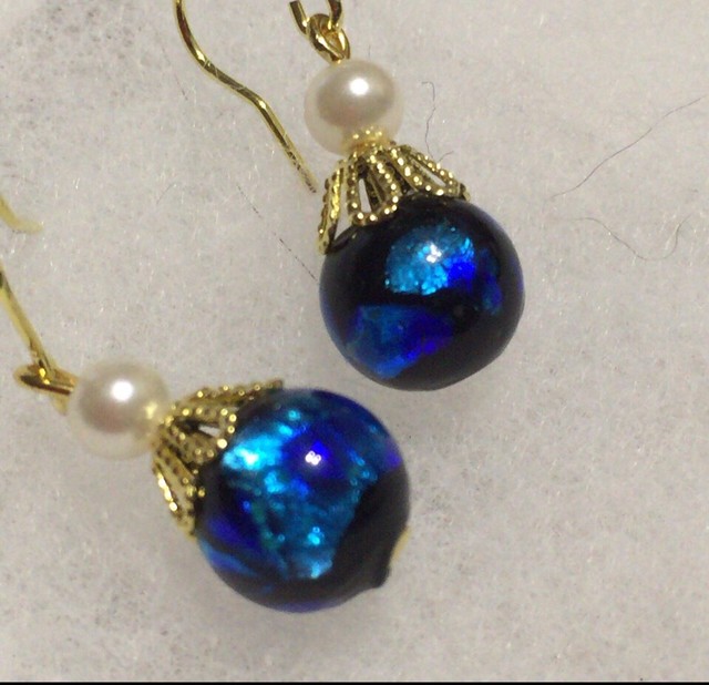 琉球ホタル石ピアス Shizuku