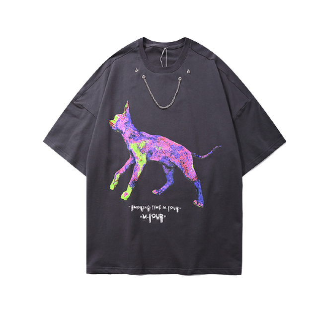 アブストラクト 猫 プリント半袖 Tシャツ メンズ セレクトショップ Taeyangday Shop テヤンデイショップ