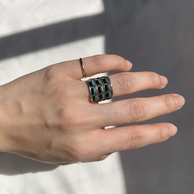 Old Indian Jewelry Navajo Sterling Silver Turquoise Ring インディアンジュエリー ナバホ族 リング Circa サーカ 神戸 Online Store