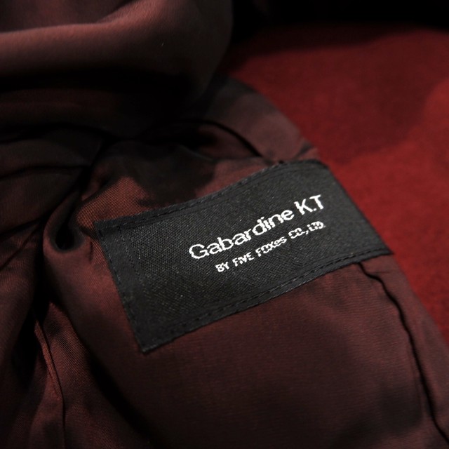 レディース 大きいサイズ46 3l 4l相当 Gabardine K T 羊革切替 メルトン コート ボルドー 古着屋 Sputonic