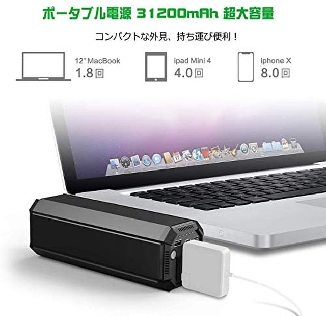 Jpcs ポータブル電源 Ac出力対応 モバイルバッテリー 310mah 大容量 正弦波 急速充電対応 車中泊 緊急 災害時バックアップ用電源 Macbook ノートパソコン Az Japan Classic Store