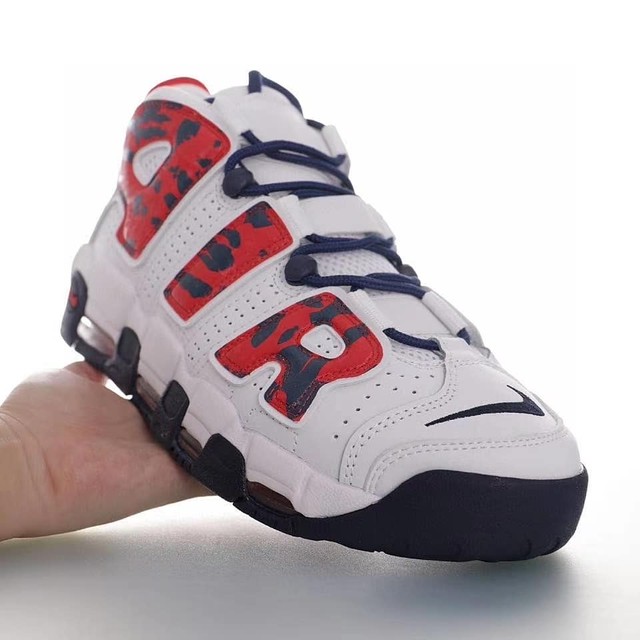 中古品 Nike Air More Uptempo Gs White Red Navy モアテン Love Fashion Shop