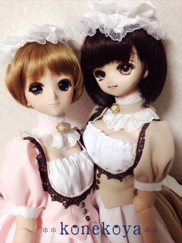 Dd Dddy用クラシックロングメイド服 ピンク Konekoya