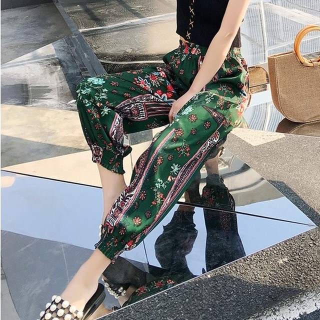 ワイドパンツ レディース ワイドパンツ 柄 花柄 パンツ 夏服 リゾートパンツ リゾートファッション ラフスタイル 大きいサイズ レディース Jm8051 Dress Plaatje