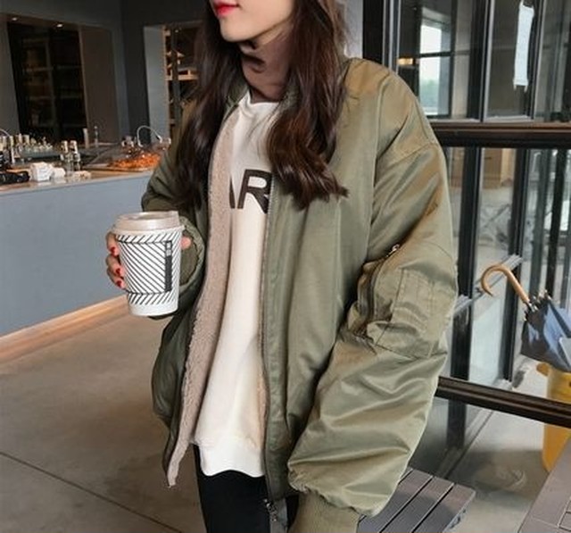 新作 ストリート系 ボアブルゾン リバーシブル Ma 1 オーバーサイズ 秋冬 アウター Shop Suba