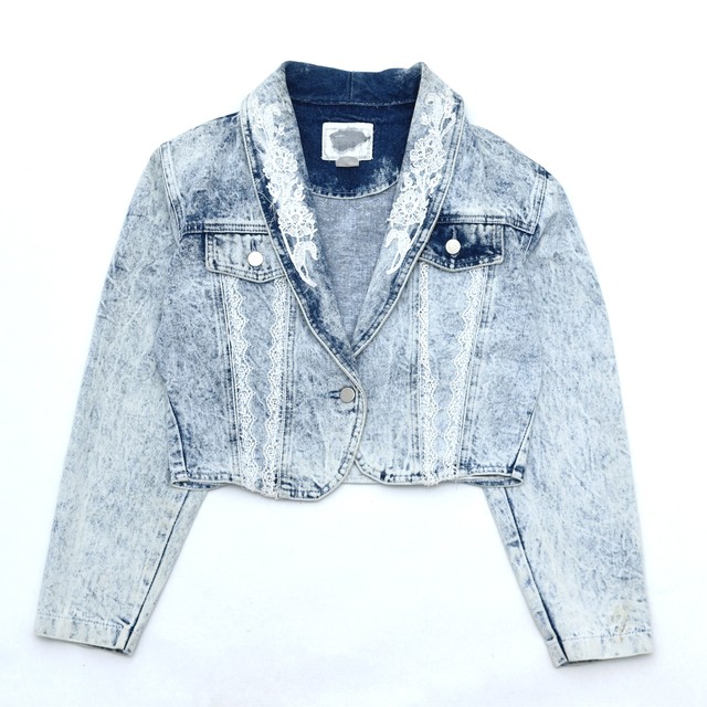 Vintage chemical washed design denim jacket