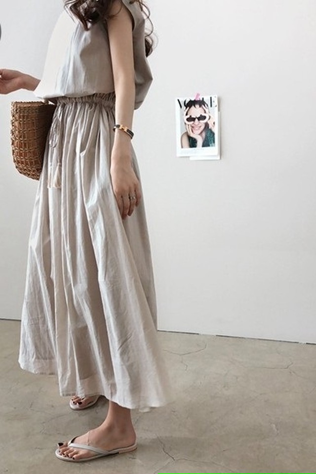 ロングワンピース 麻風 リネン マキシワンピース 半袖 ファッション 無地 ゆったり リゾート 大きいサイズ Dear