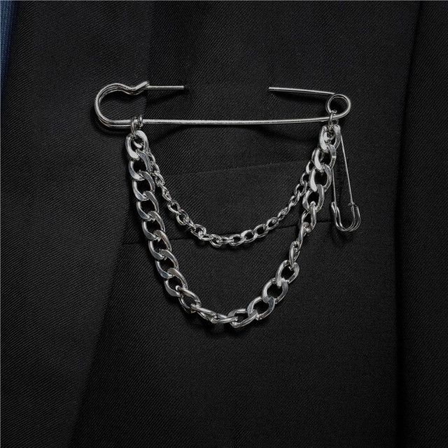 ゴシック ピン ブローチ チェーンブローチ 病み可愛い 原宿系 韓国 オルチャン 天使と悪魔 サブカル系ファッション Seasonz