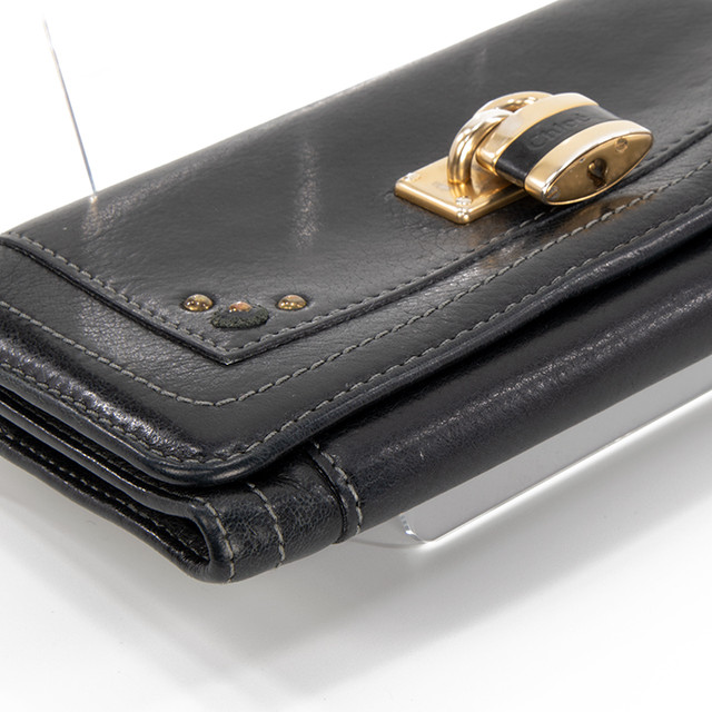 最終価格 送料無料 レア Chloe クロエ 長財布 二つ折り財布 パディントン 人気 高級 女性 メンズ 男性 黒 ブラック C071 Lexead レクシード