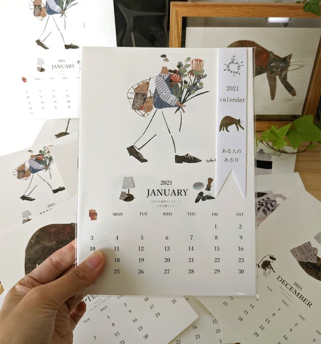 21年 ナチュラルカレンダー 使用後はポストカードに変身 Erika Intheisland Shop
