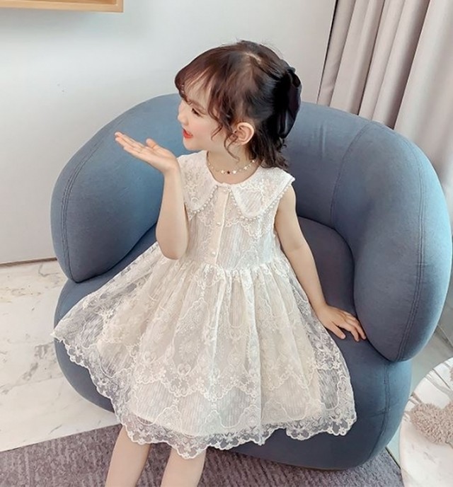 子供服 女の子 ワンピース かわいい 総レース ワンピース 丸襟 ノースリーブ プリンセスワンピ 夏ワンピ 大きいサイズ 韓国 キッズ服 春 夏 新作 春服 夏服 Sale 子供服 女の子 ワンピース Leaflower 001 リーフラワー レディースファッション専門店