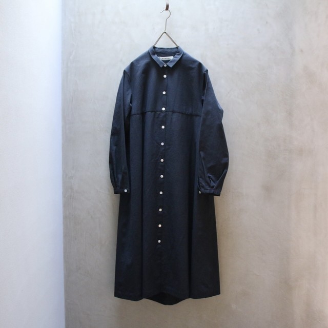 Susuri ススリ ヘムレンシャツワンピース 261 Greenish Black Routes Roots