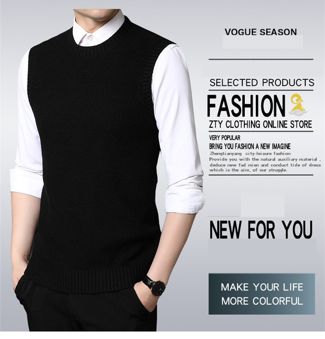 ニットベスト メンズ セーター オフィス かっこいい ビジネス インナープルオーバー カットソー 袖なし 春 秋 冬 1224mj02 Bikewear