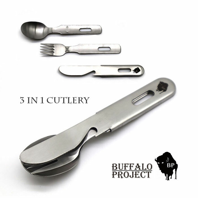 Efim エフィム 3in1 Cutlery Buffalo Project Bp Cut 1 カトラリー キャンプ 用品 スプーン フォーク ナイフ ステンレス 収納 セット まとまる テーブル ウェア 料理 アウトドア グッズ 食器 おしゃれ バーベキュー トレッキング テント ハイキング Greenfield Od