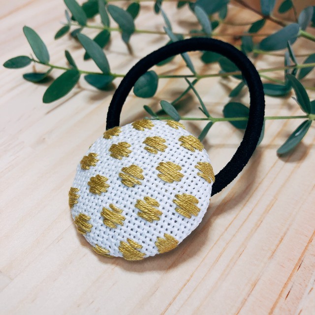 こぎん刺しのヘアゴム ドット柄 Cotorinouta