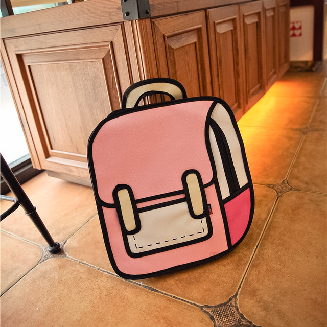 2次元リュック ピンク マンガ 2d リュック サック アニメ イラスト 風 おもしろ リュック サック カジュアル コスプレ Helio