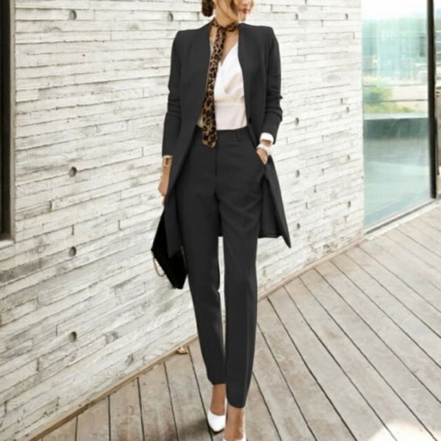 セットアップ パンツスーツ スーツ レディース 入学式 フォーマル ママスーツ 卒業式 入学式 きれいめ 通勤 オフィス 大きいサイズ A694 Happinessshop ハピネスショップ レディース ファッション アイテム トレンド