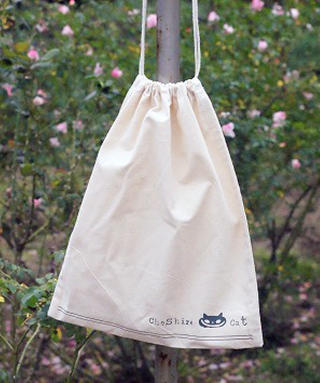 エコバッグ かわいい 巾着袋 布バッグ お買い物袋 コットン 不思議の国のアリ ス 雑貨屋カンフィ