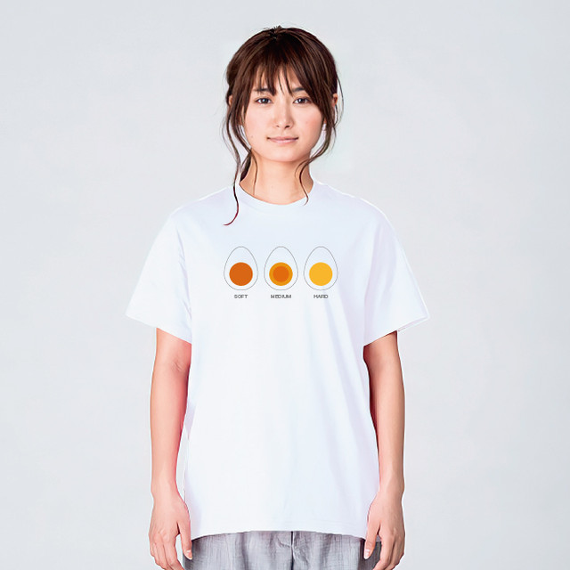 ゆでたまご Tシャツメンズ レディース 半袖 食べ物 シンプル ゆったり おしゃれ トップス 白 30 代 40代 大きいサイズ 綿100 16 0 S M L Xl デザインtシャツ通販サイトのshortplate ショートプレート