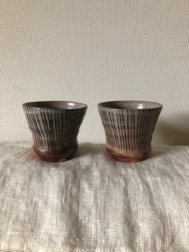 蚤の市 作家さんの湯のみ 2点セット コースター付き Pilvi ピルヴィ