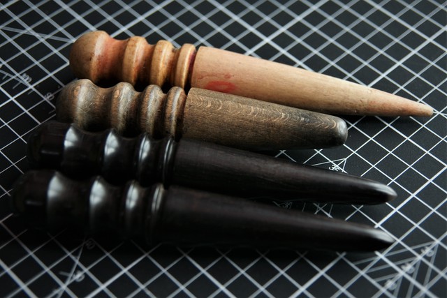 コバ磨き黒檀コーンスリッカー 革道具miyazo