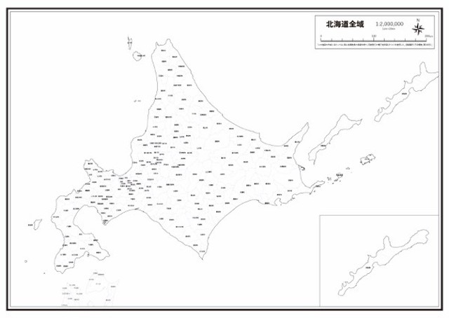 P3北海道地方 市町村名 K Hokkaido P3 楽地図 日本全国の白地図ショップ