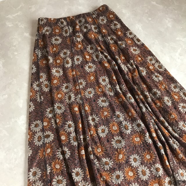 Used レトロ 花柄 ロングスカート 古着 ヴィンテージ Vintage 古着屋mojo
