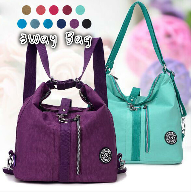 送料無料 レディース 3way リュック ショルダーバッグ 斜めがけ 防水加工 ナイロン 斜めがけ Allamoda アラモーダ