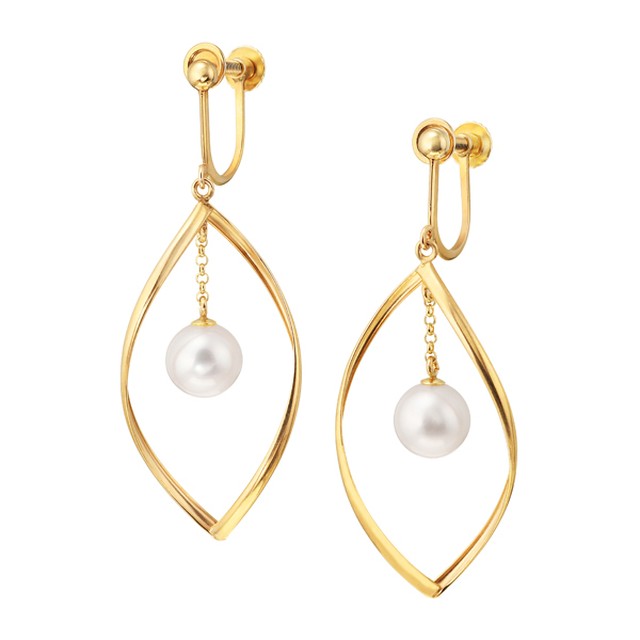 K10yg淡水パールイヤリング Today S Diamonds Tsutsumi