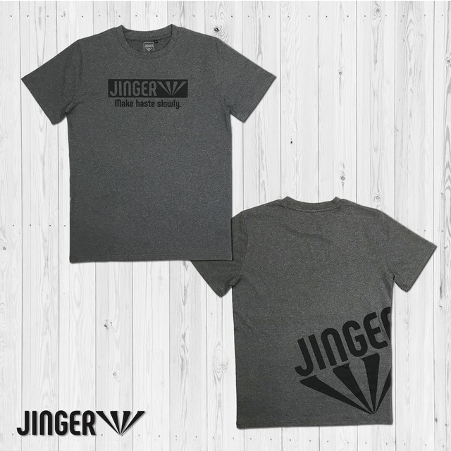 Jinger メンズ シンプルランニングtシャツ J 1001 ブラック ランニングウェア Jinger