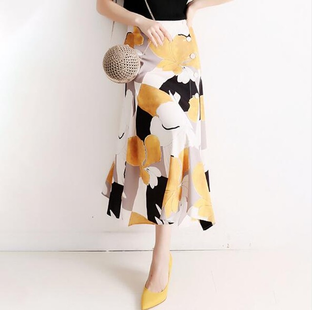 Aライン 花柄 スカート エレガント おしゃれ 夏 人気 Nikkihouse