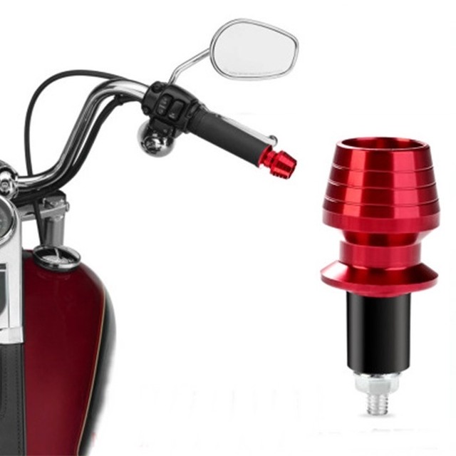 送料無料 円錐型 バイク アルミ グリップエンド レッド バーエンド ハンドル キャップ コニカル ハンドル用 ハンドルバー 汎用 赤 Shop Tsukimi