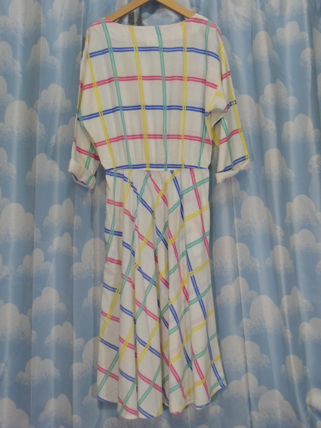 カラフルチェックワンピース 古着屋 めるへん野郎