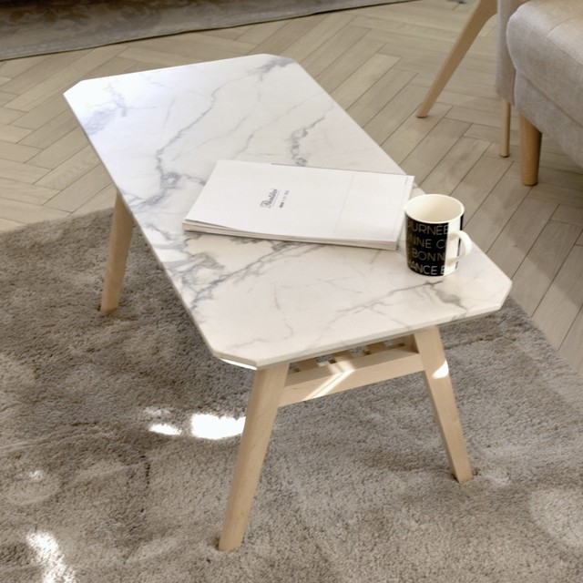 Marble Center Table 900 / 大理石モダンスタイル 大理石調 センターテーブル 900