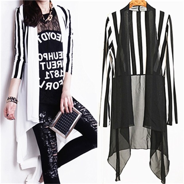薄手ロングカーディガン トップス カーディガン ロングカーディガン 長袖 アウター ロング丈 涼し気 Uv対策 春 夏 デート 膝丈 羽織り 日焼け対策 切り替え レース ストライプ 冷房対策 韓国レディース キッズファッション Londonbridge ロンドンブリッジ